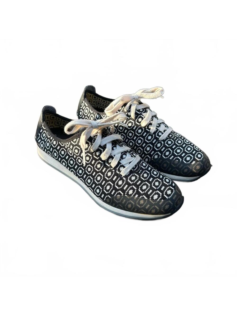 Sperry Black & White Lace-Up Sneaker Boat Shoes | Paul Sperry STS95536 | Size 7